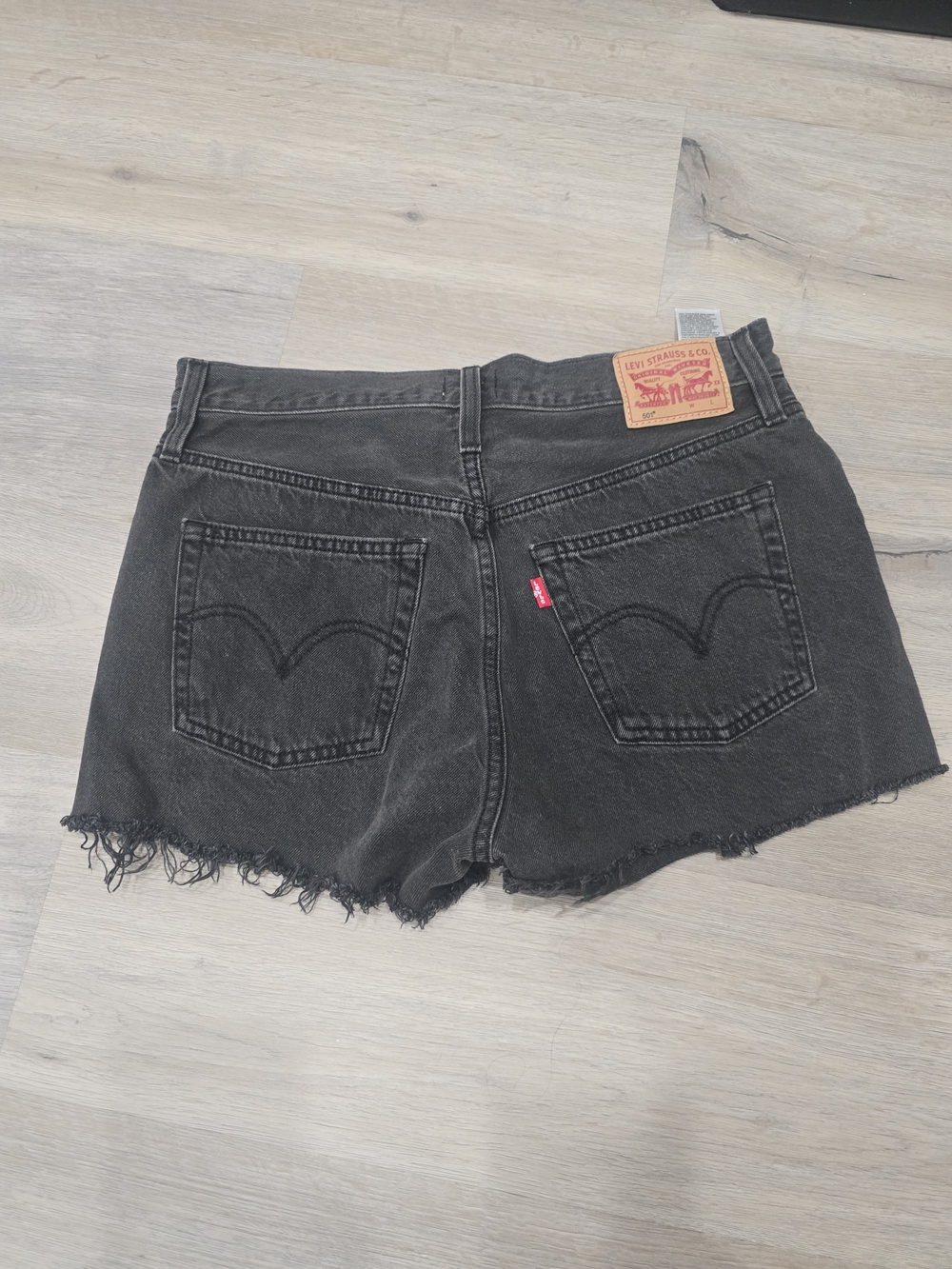 Levi's Black Washed Denim Cutoff Shorts